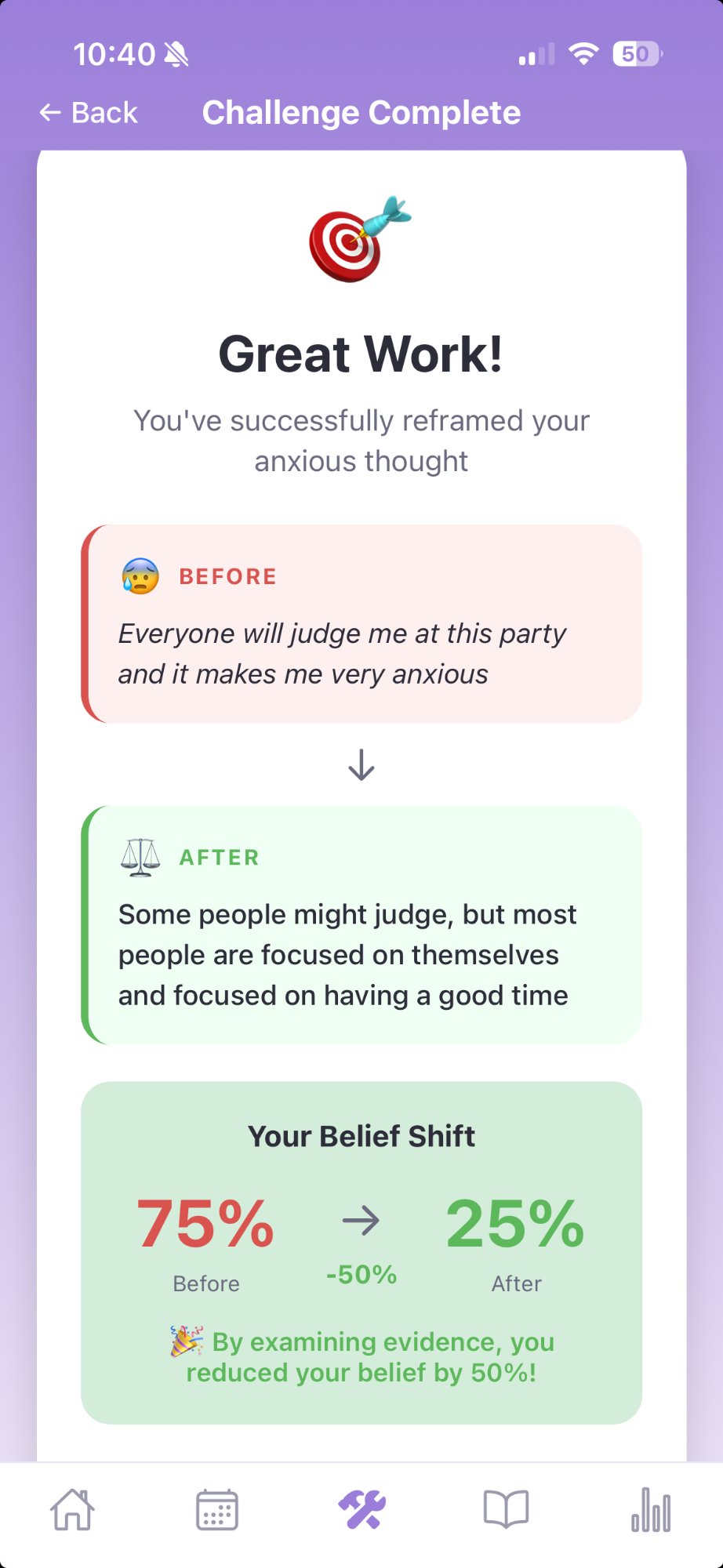 Thought Challenge Results