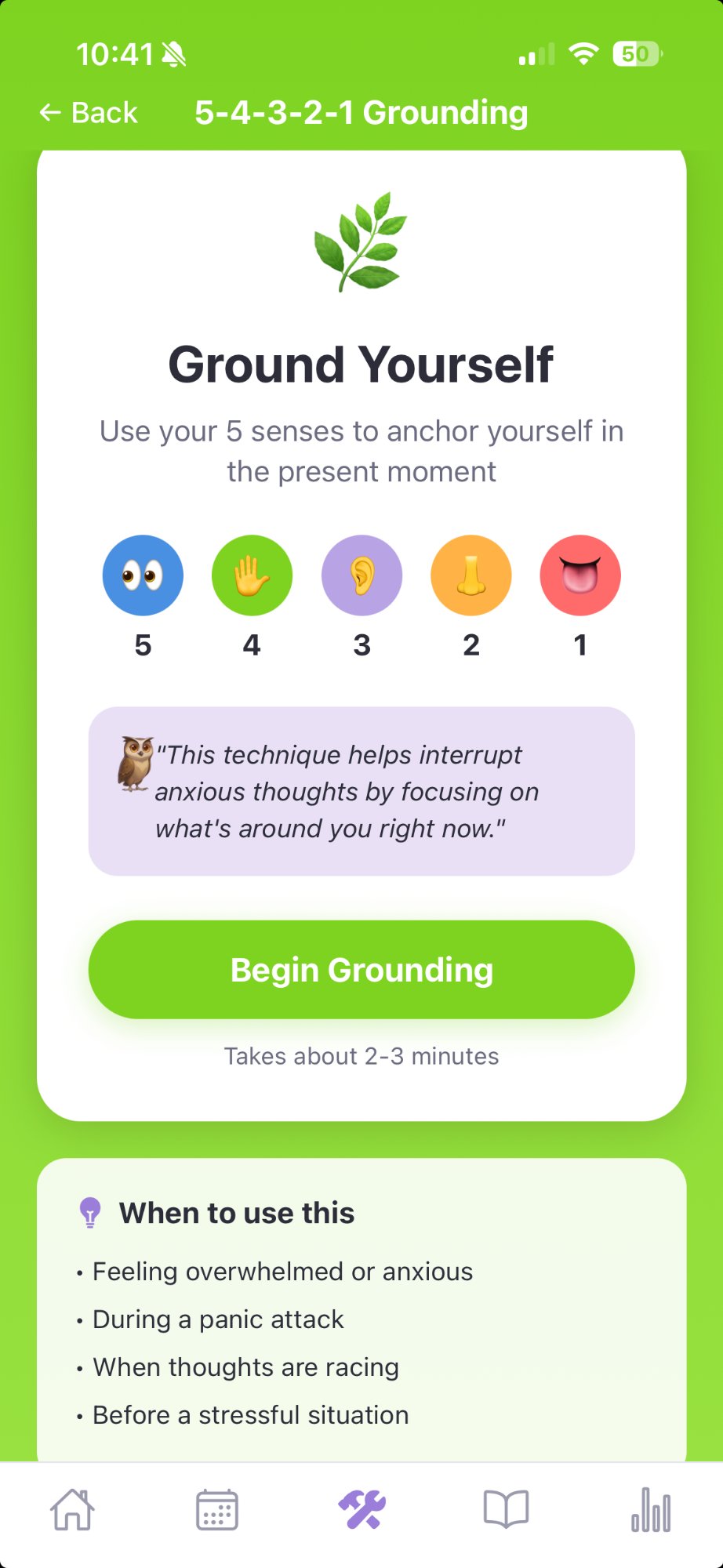 5-4-3-2-1 Grounding Exercise