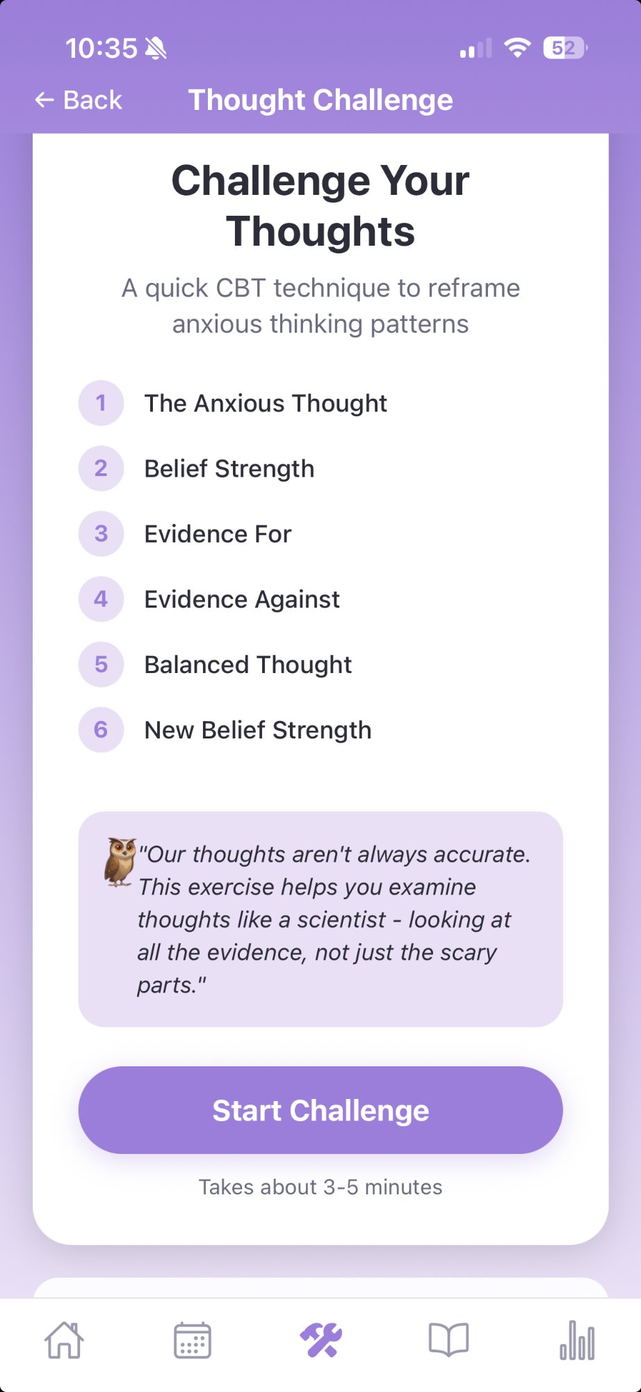 Thought Challenge CBT Tool